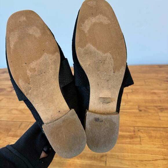Free People At Ease Black Leather Embossed Slip On Loafers Size 41.5 - Picture 5 of 7